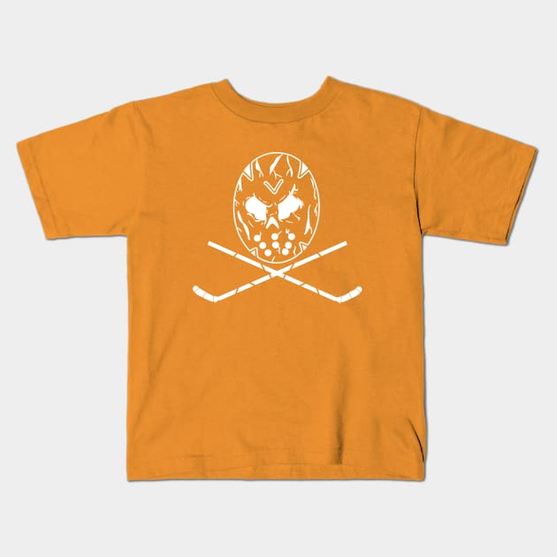 Hockey Skull and Crossbones Kids T-Shirt by Sbrown1521